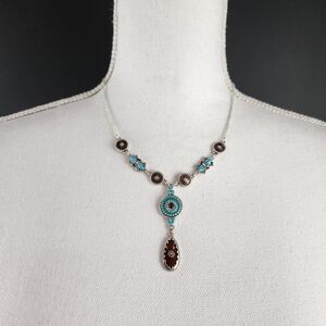 Nrt Vintage Boho Southwestern Necklace 16"